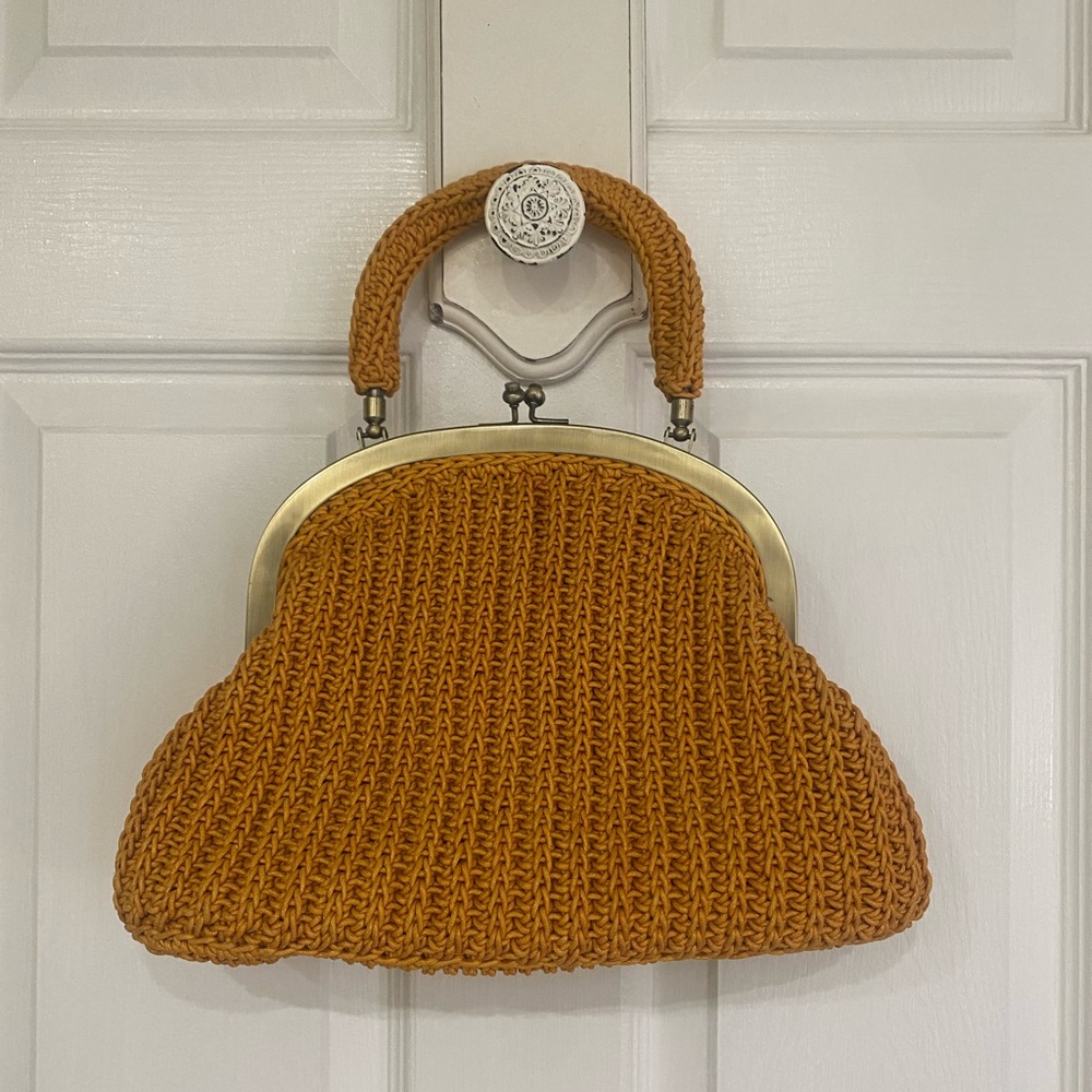 Patricia Nash Willow Top Handle Crochet Bag with Kiss Lock